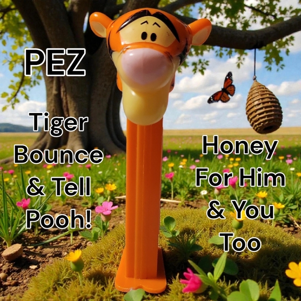 PEZ Candy Dispenser 20s-2000s Disney Winnie the Pooh Tigger- Inverted "R"